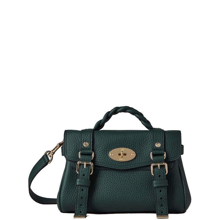 Mulberry Mini Alexa Mulberry Green Heavy Grain